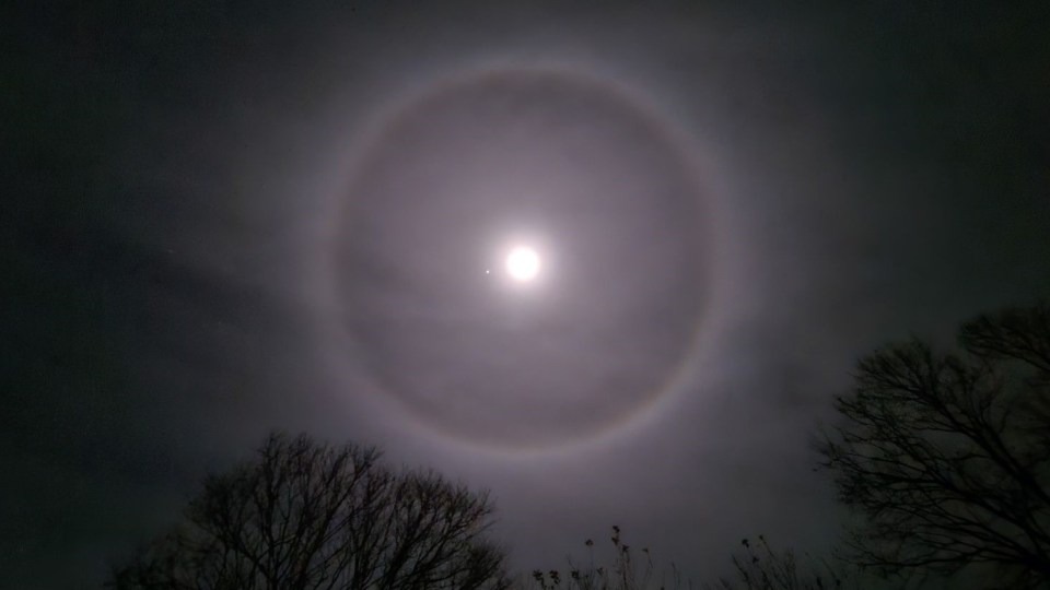 weird ring of light around the moon?