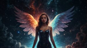angel, a girls with wings