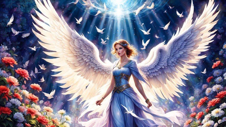 angelic figures in celestial or divine setting