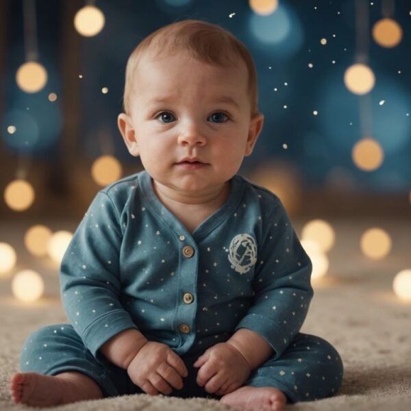 Dreamy image of a baby boy with spiritual symbols, representing the spiritual meanings of a baby boy in a dream.