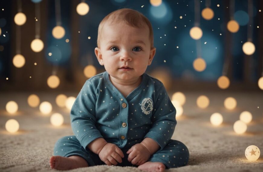 Dreamy image of a baby boy with spiritual symbols, representing the spiritual meanings of a baby boy in a dream.