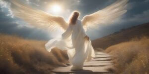 angelic figure on a divine path