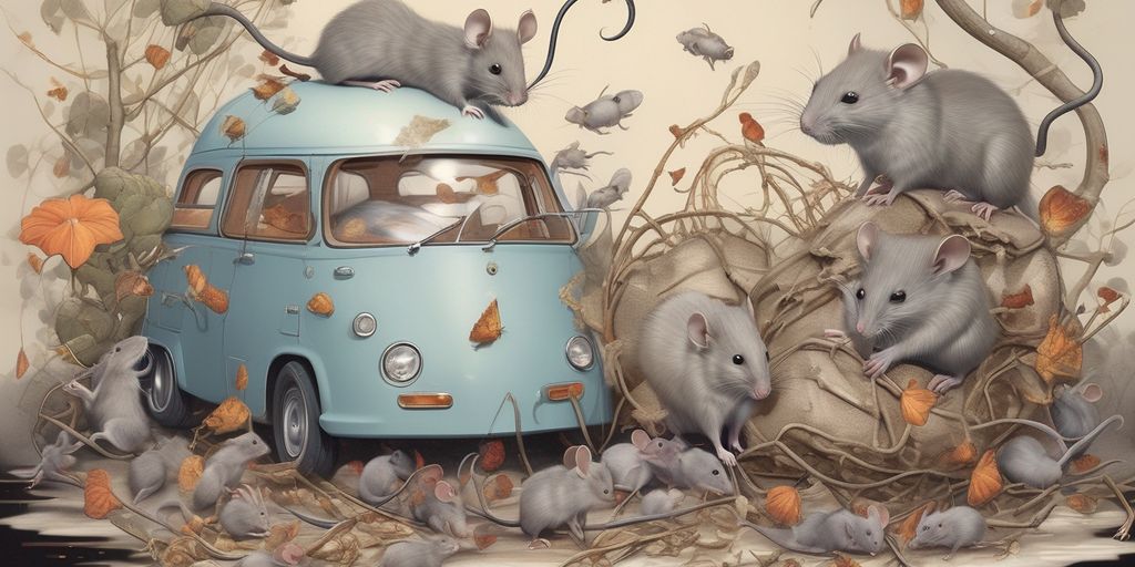 dreams about mice and rats, positive and negative themes, illustration