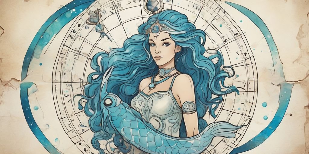 Aquarius zodiac sign illustration, strengths and weaknesses concept, January 28