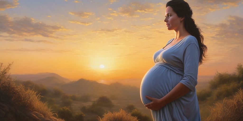 pregnant woman sunrise new beginnings biblical