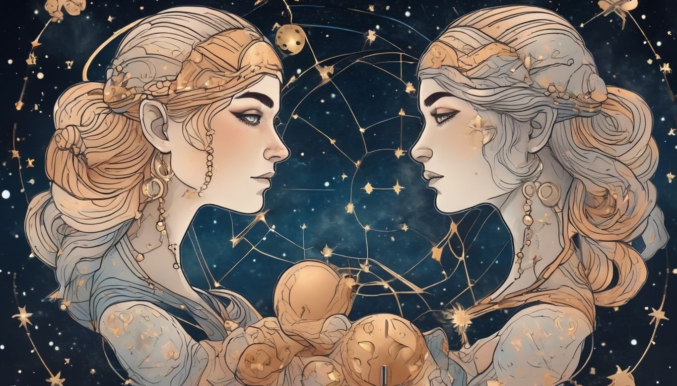 Gemini zodiac sign constellation illustration