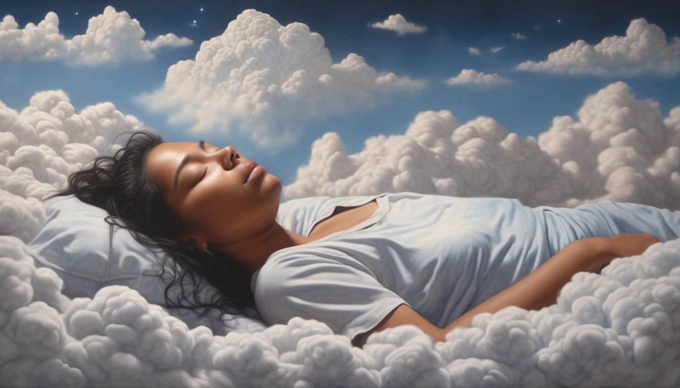 person sleeping with dream clouds and whispered names