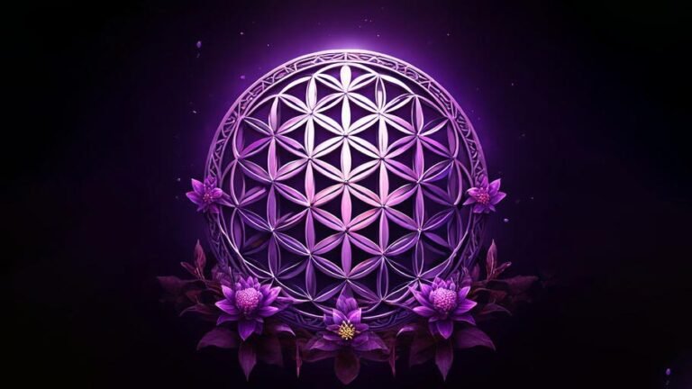 flower of life with a purple background