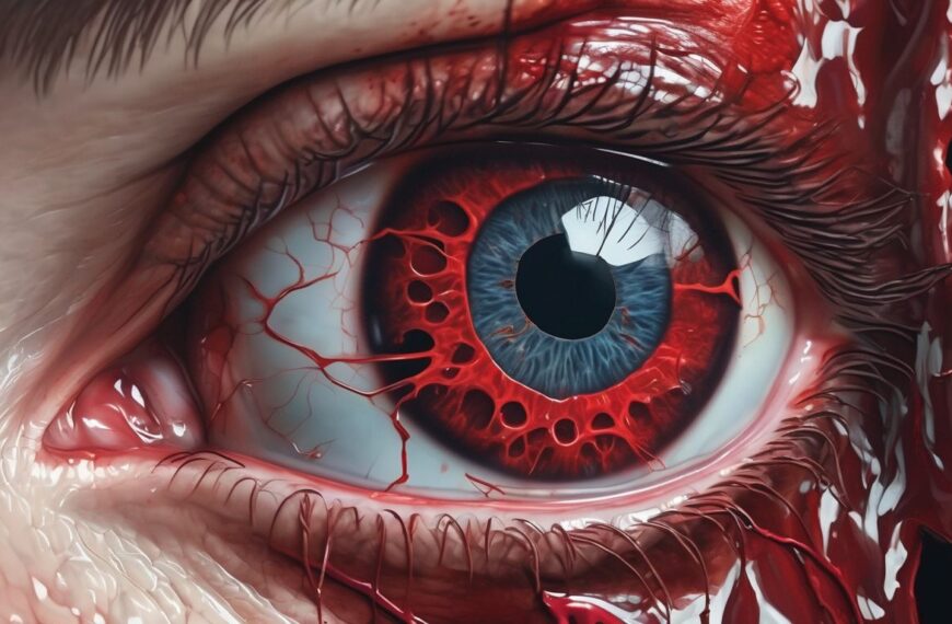 spiritual broken blood vessel in eye illustration