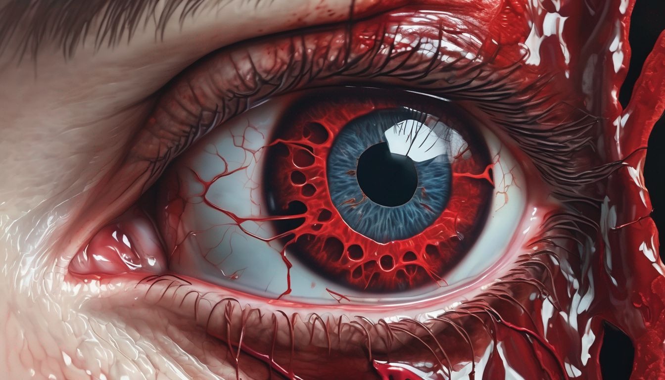 spiritual broken blood vessel in eye illustration