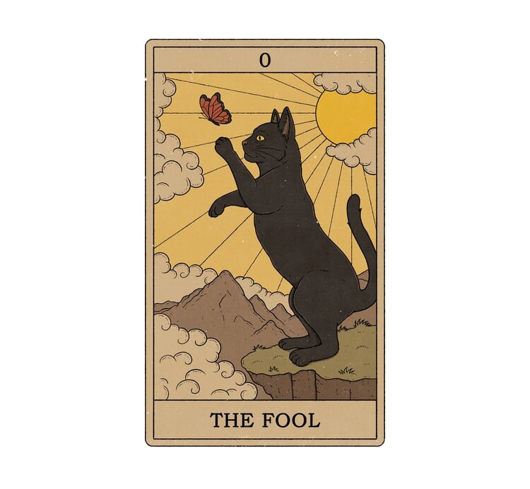 The Fool Card from the Cat Tarot