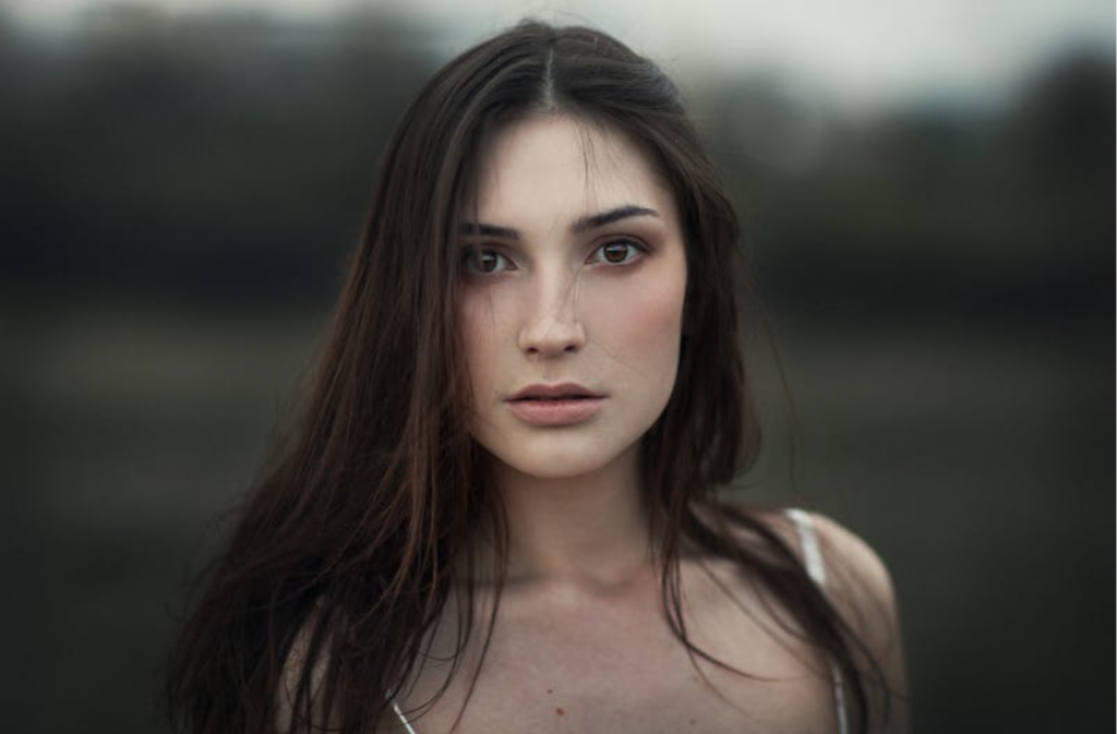 woman staring at the camera